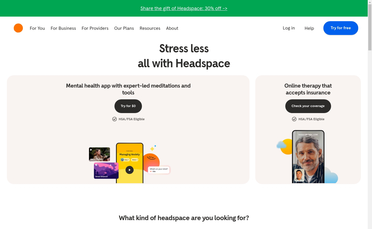 Headspace meditation session