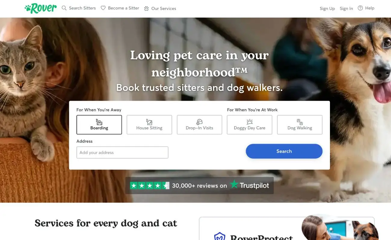 Rover pet care platform